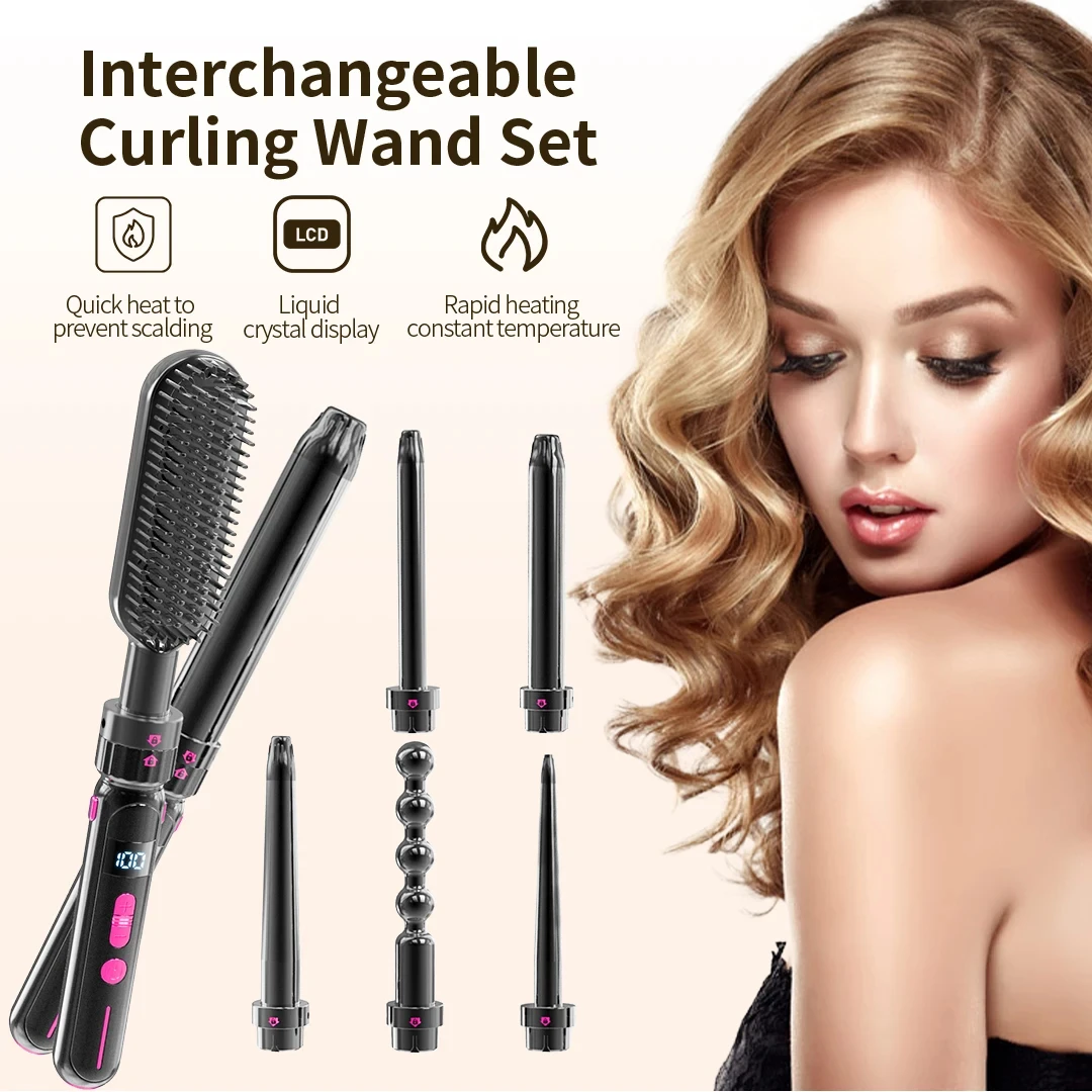 2 in 1 Professional Hair Curling Iron Hair Straightener And Curler Twist Straightening Curling Iron  Wave Waver Styling Tools