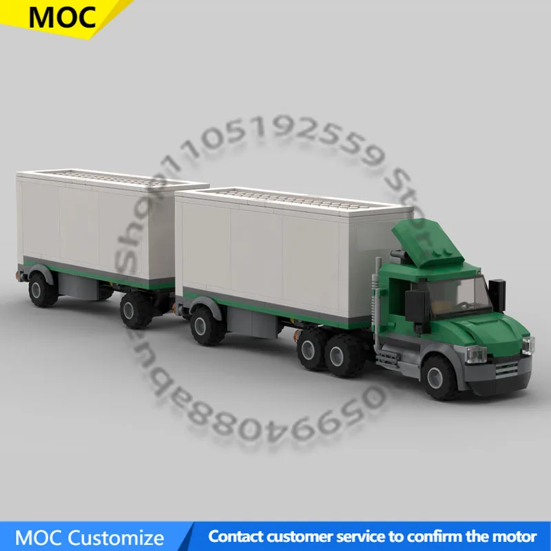 

333 шт. транспортный автомобиль грузовой грузовик и двойные прицепы MOC настроительный модульный строительный блок популярная модель DIY сборка игрушка в подарок