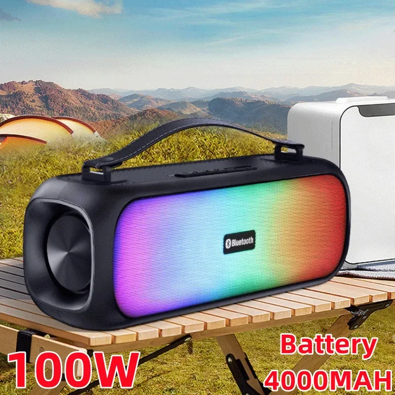 100W Caixa De Som Bluetooth Speaker Portable Outdoor Wireless 5.3 TWS Interconnection Hifi 3D Super Bass Sound Box Soundbar