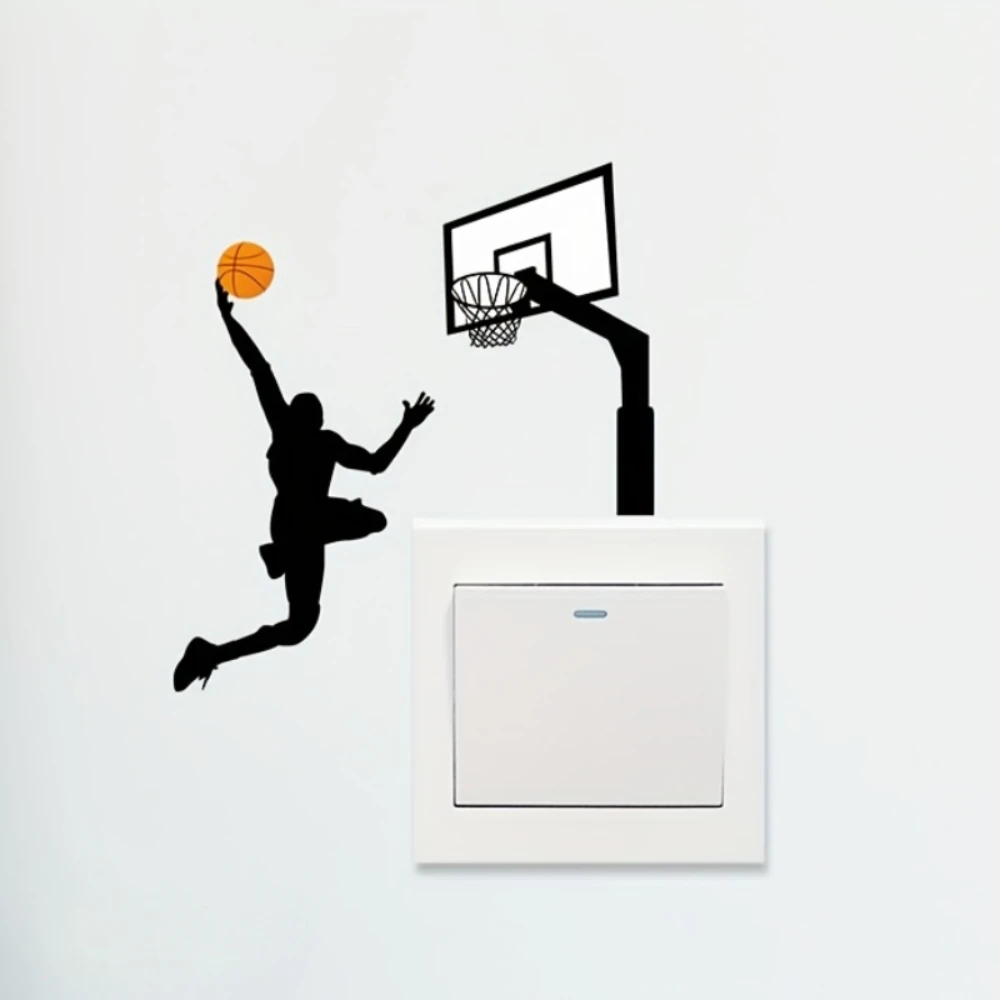 Basketballs pieler Schalter Aufkleber wasserdichte Wanda uf kleber Schlafzimmer Wohnzimmer Lichtsc halter Vinyl Aufkleber Wand Wohnkultur