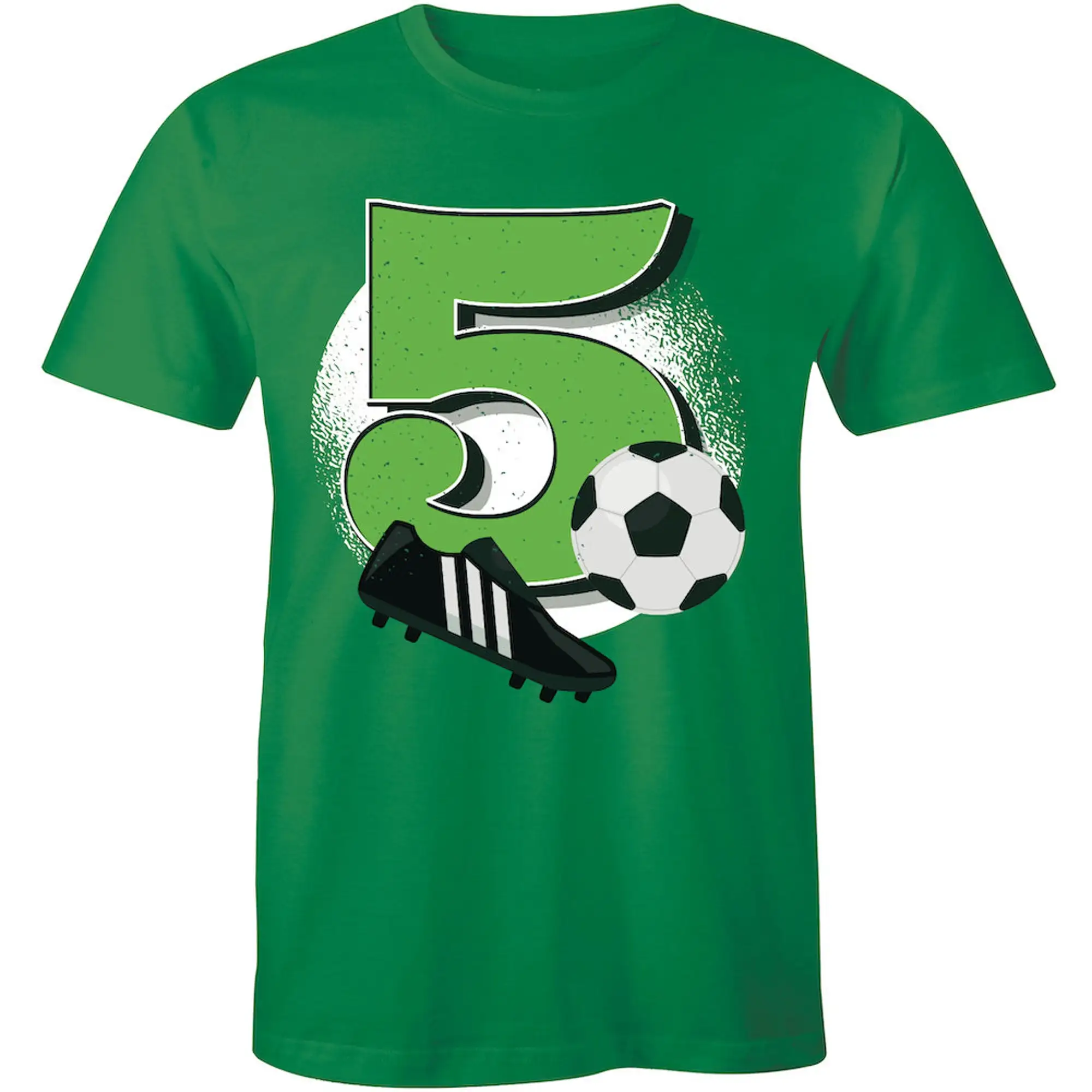 5 Sport Shoes and Soccer Ball Men T-shirt Cleats Sports Game Team Referee Tee