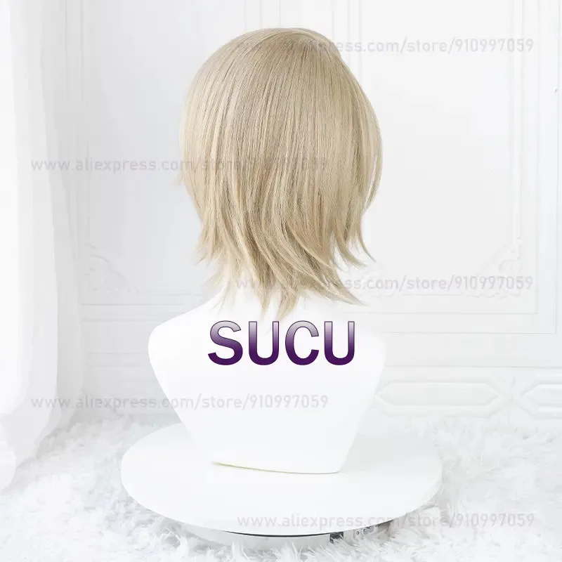 Shiratori Aira 코스프레 가발 게임 ES 헤어 브라운 35cm 애니메이션 가발 내열성 합성 머리카락