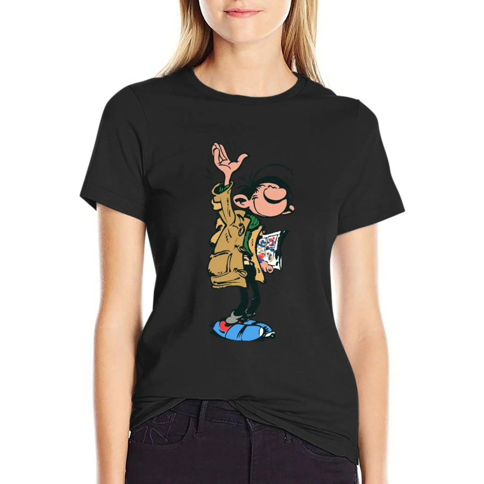 

Gaston Goof Waving T-Shirt funny sublime luxury designer clothing Women