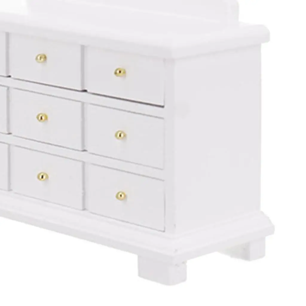 1/12 خزانة بيت الدمى الخشبية المنمنمات الأثاث نموذج Accs