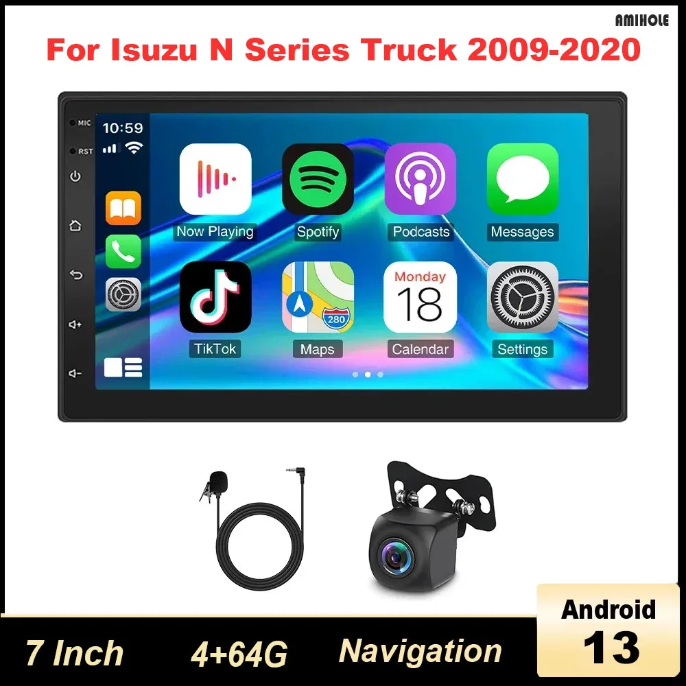 

7-дюймовые универсальные телефоны Android 13 подходят для Isuzu N серии с Carplay + Android Auto/4 + 64G + AHD Bluetooth WiFi FM/AM/RDS