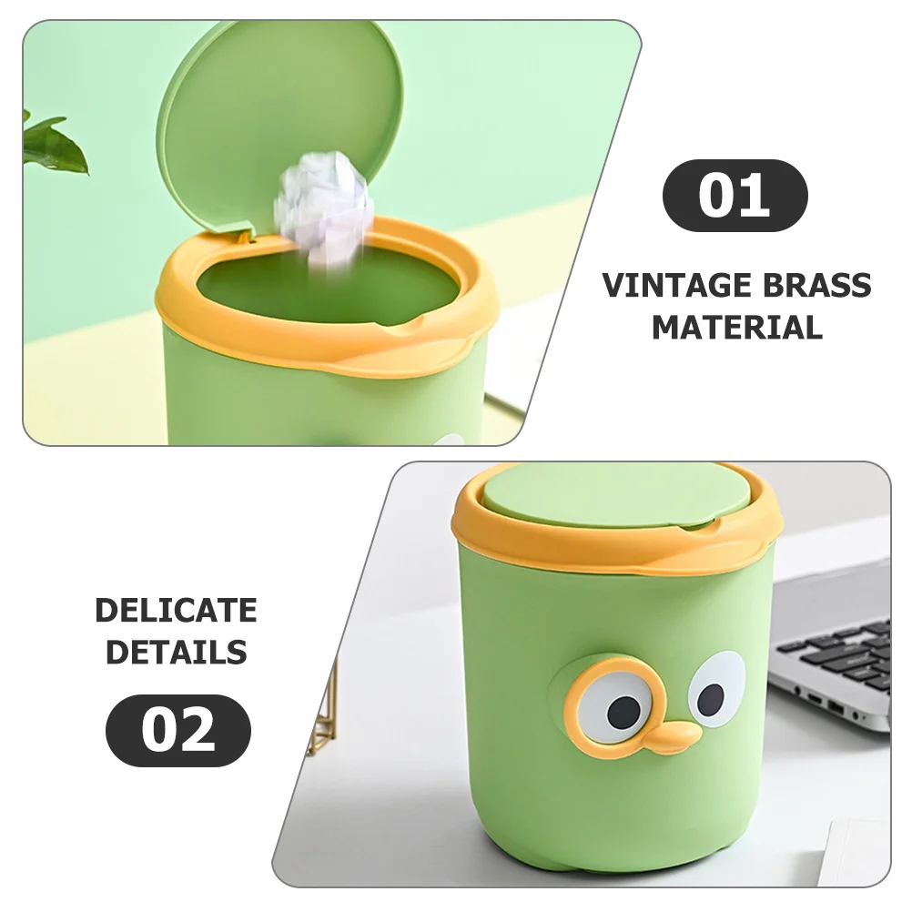 

Cartoon Mini Trash Can Pp Desktop Garbage Container For Home Office Dorm Study Countertop Waste Bin