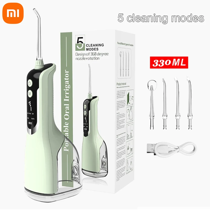 Xiaomi Youpin Dental Water Jet Irrigator 5-speed Oral Irrigator Water Flosser Portable Dental Water 330ML IPX7 Waterproof Teeth