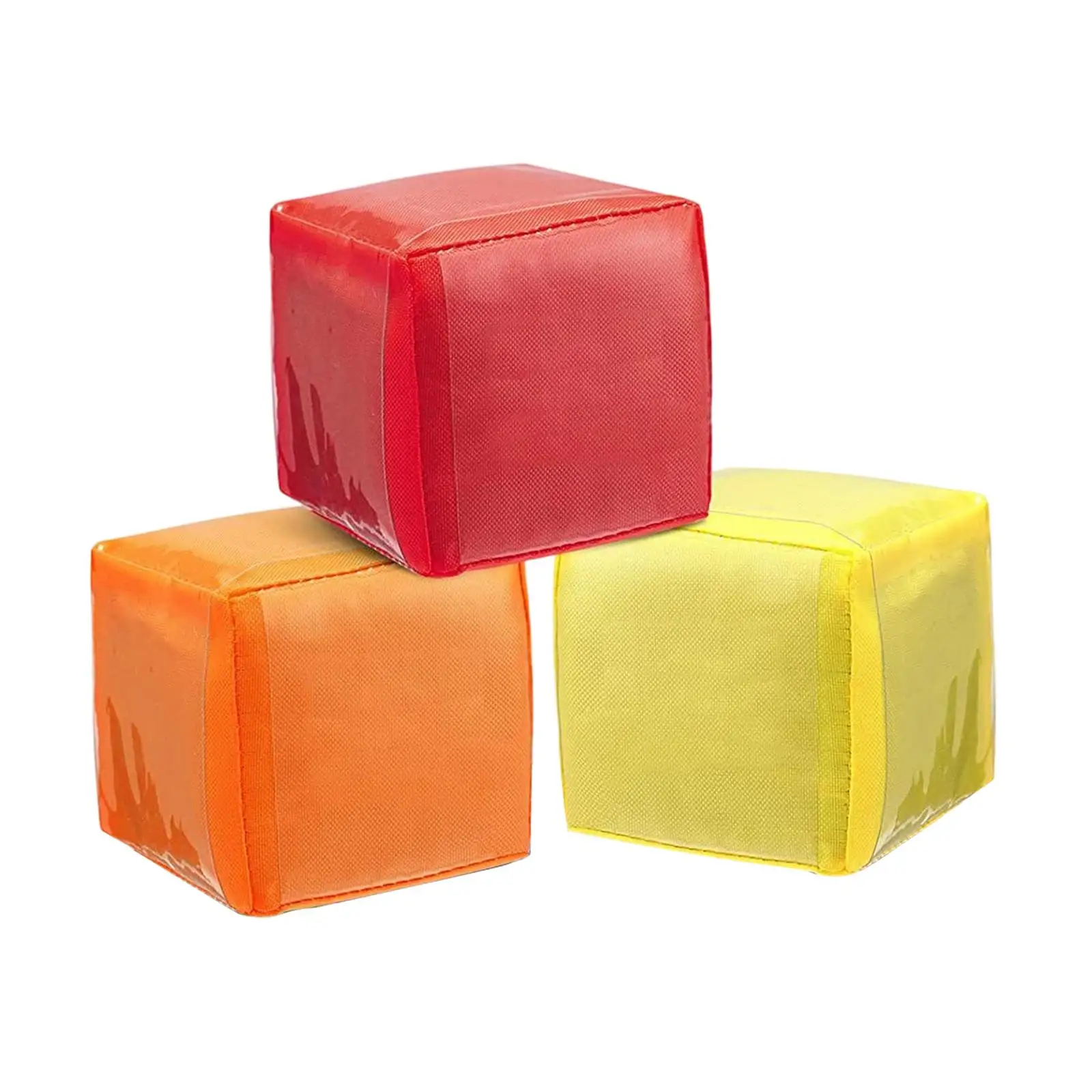 

3 Pieces Dice with Clear Pockets Birthday Gift 3.9 inch Large Soft Differentiated Instruction Cubes for Teaching Stacking Blocks