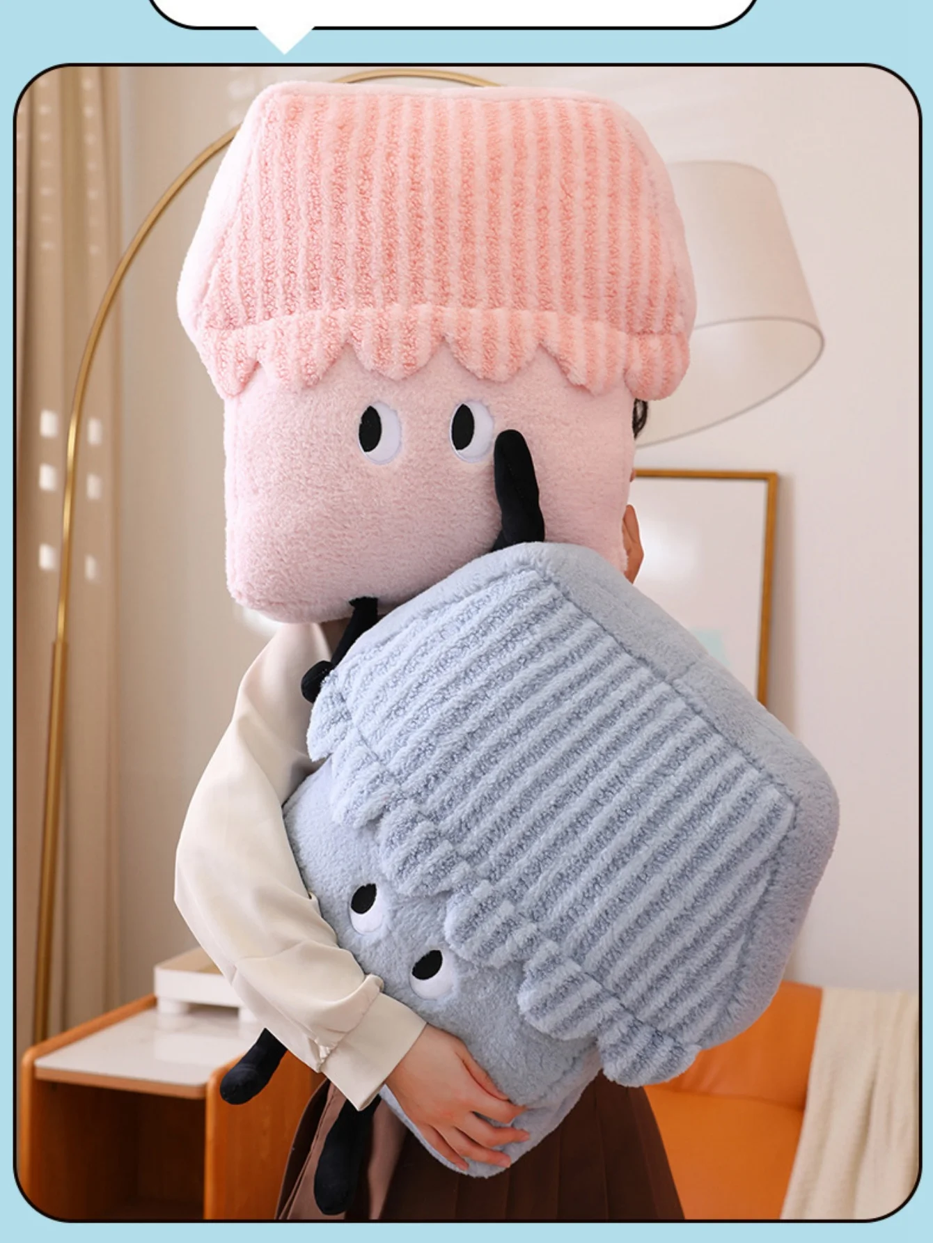 

Cute Cartoon Small House Plush Hand Warmer Pillow Soft Winter Bedside Cushion for Office Warm Fuzzy Muffler