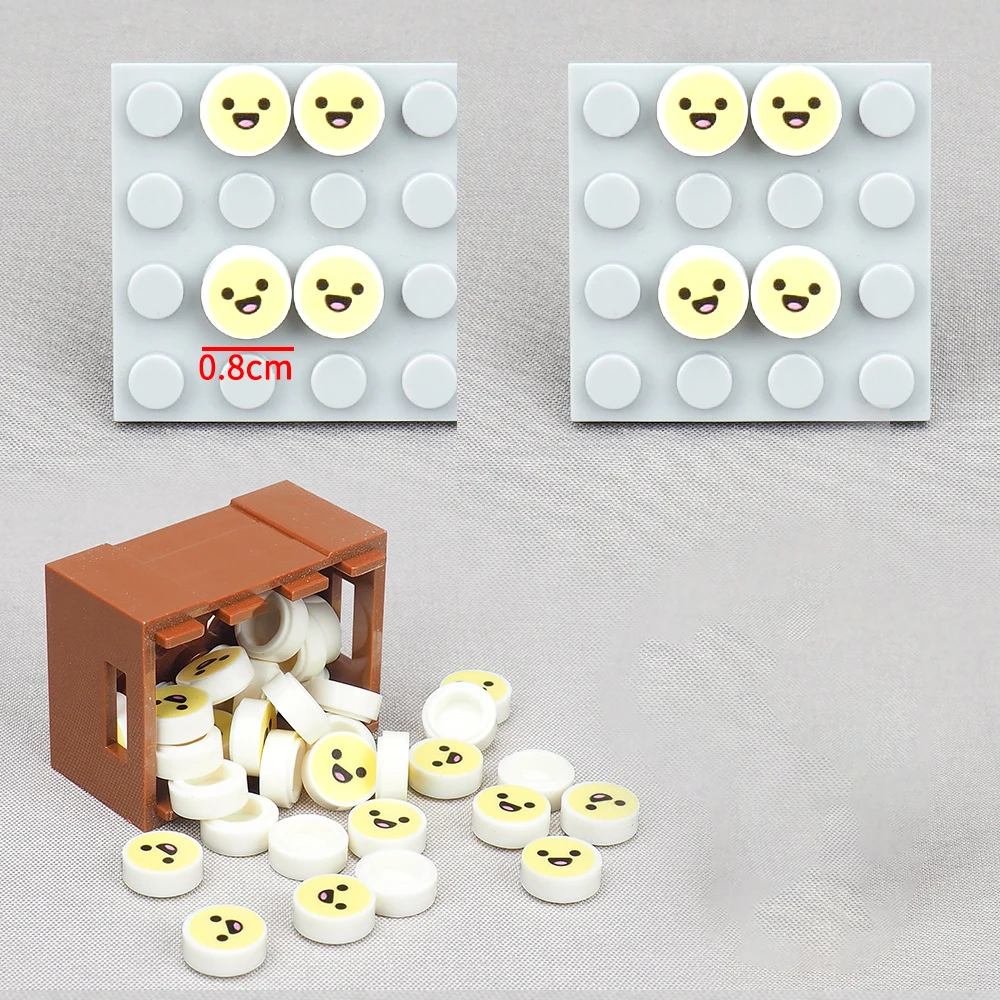 MOC 10 قطعة مطبوعة 98138 وجه سعيد عيون نمط اللبنات أطقم بهيجة الديكور الطوب الجسيمات ألعاب تعليمية الهدايا #2