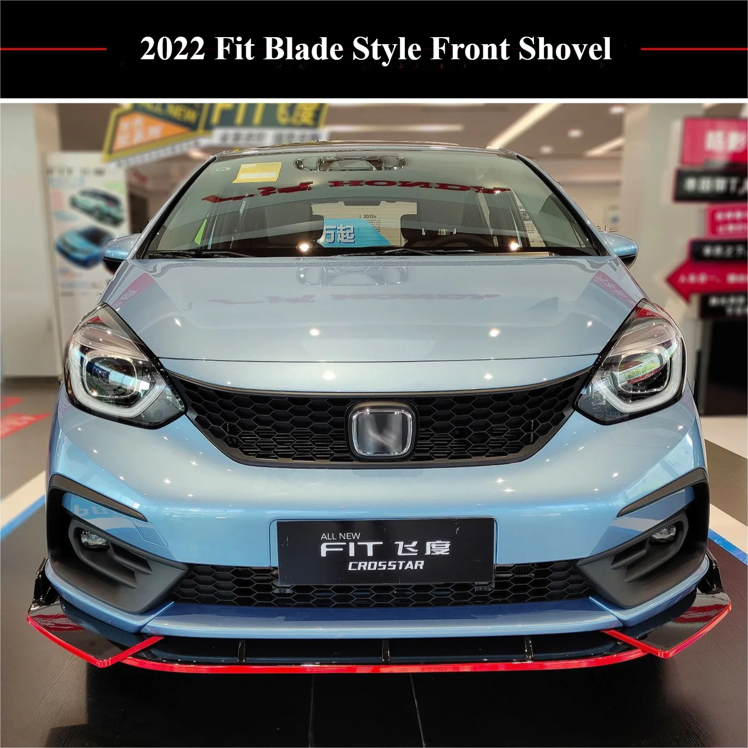 Applicable to the 2022 fourth generation Fit modified front shovel decoration front lip body kit