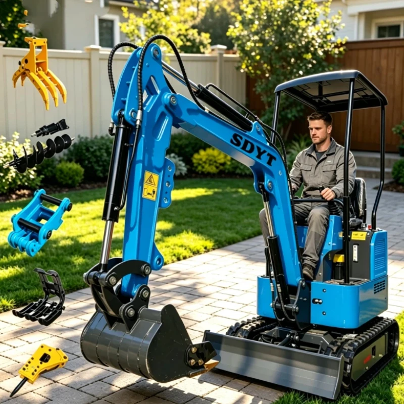 Fast Delivery 1.5Ton Mini Excavator Multi-function Crawler Mini Excavator Optional Attachments For Farm Digging Land Levelling view 6