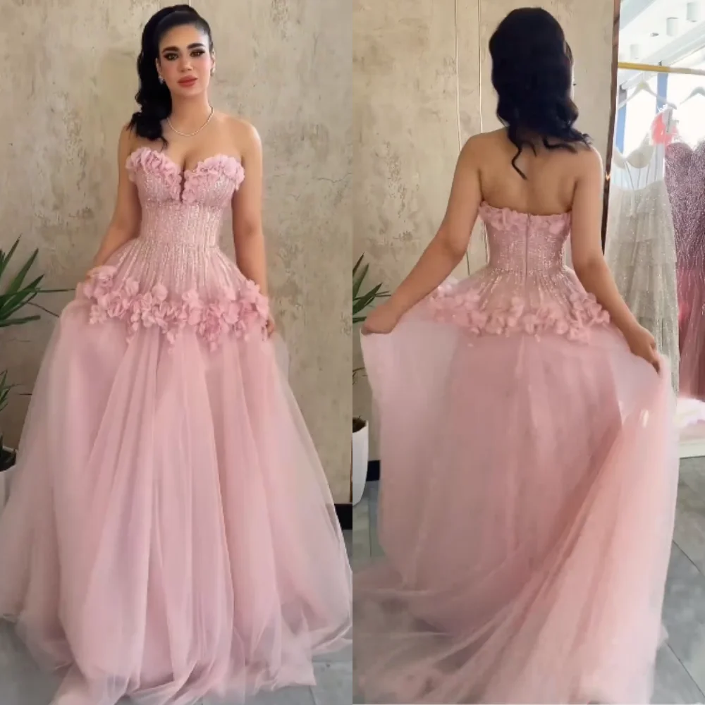 

Organza Applique Pleat Cocktail Party A-line Sweetheart Bespoke Occasion Gown Long Dresse