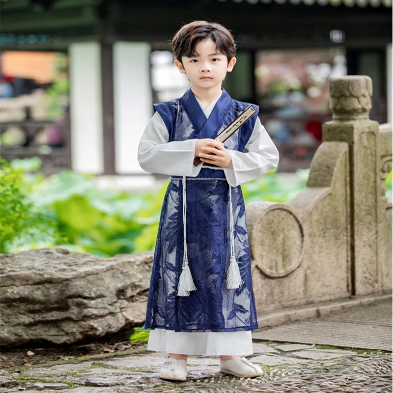 Costume Hanfu Traditionnel de Culture Alberoise pour Bébé Garçon, Tenue de Cosplay de Style Tang Prairie pour Photographie d'Enfant