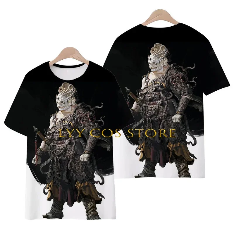 เกมตํานานสีดําคอสเพลย์ Wukong คอสเพลย์เสื้อยืด 6 รูปแบบชายเสื้อยืด TOP ปาร์ตี้ฮาโลวีนบทบาทเล่นชุดสําหรับ Man Woman