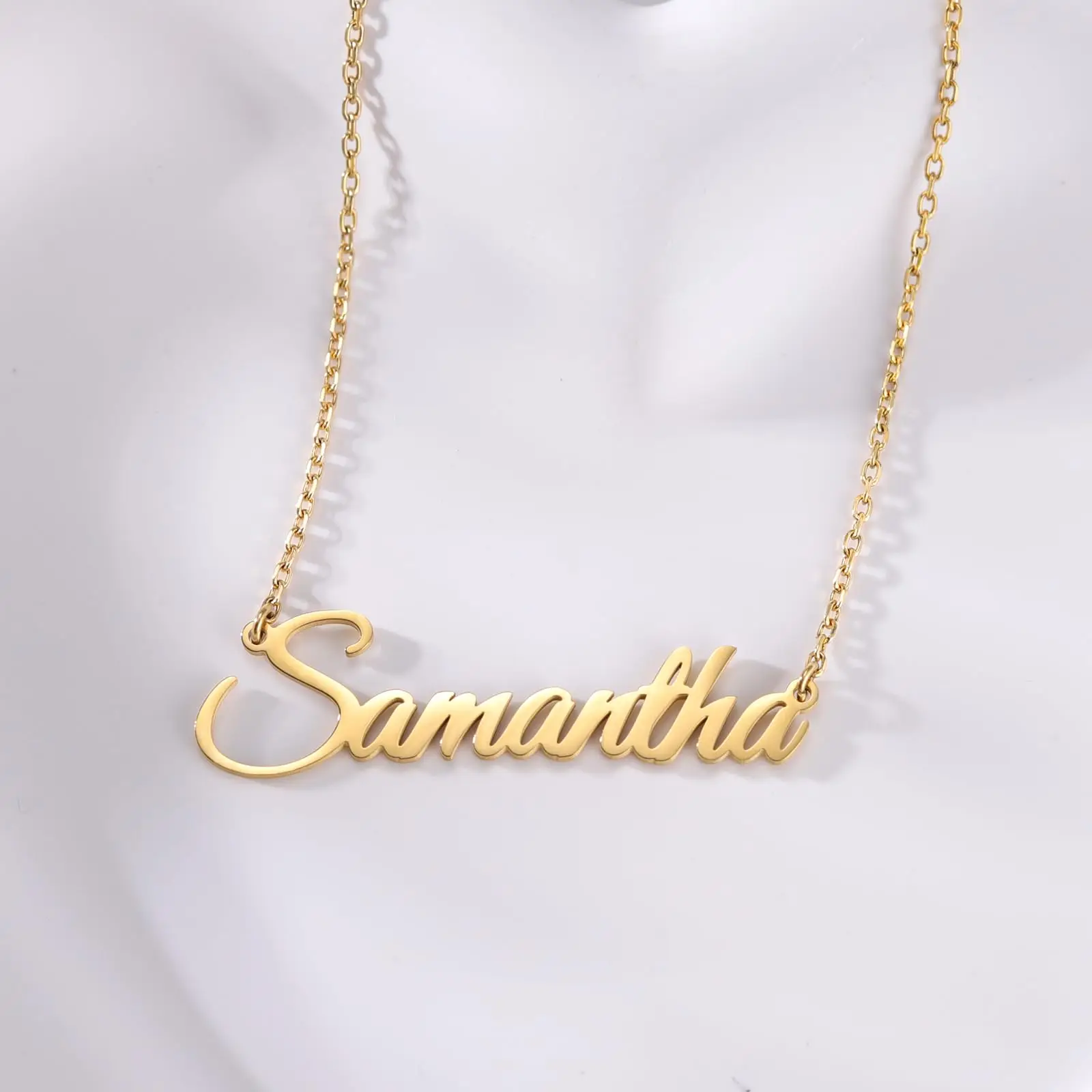 

Custom Name Necklace Personalized 18K Gold Plated Nameplate Customized Jewelry Gift for Women Stainless Steel Pendant Chain