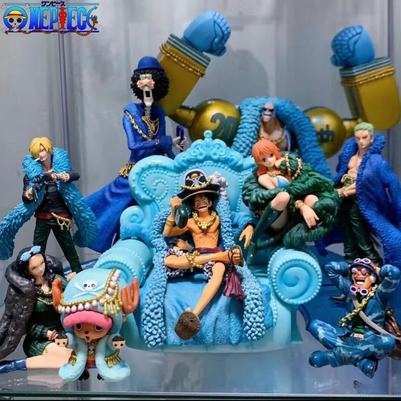 20 Anniversary One Piece Figure Anime Ver. Luffy Zoro Chopper Sanji Robin Franky Usopp Nami Brook Action Figure Pvc Model Toy