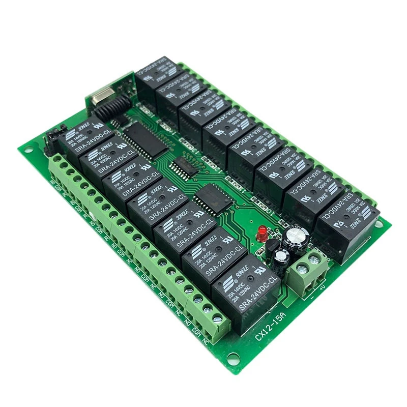 12V 15-Channel Wireless Remote Control Switch For Led Lights, Motor, Garage Control, 315Mhz, 9 Working Modes