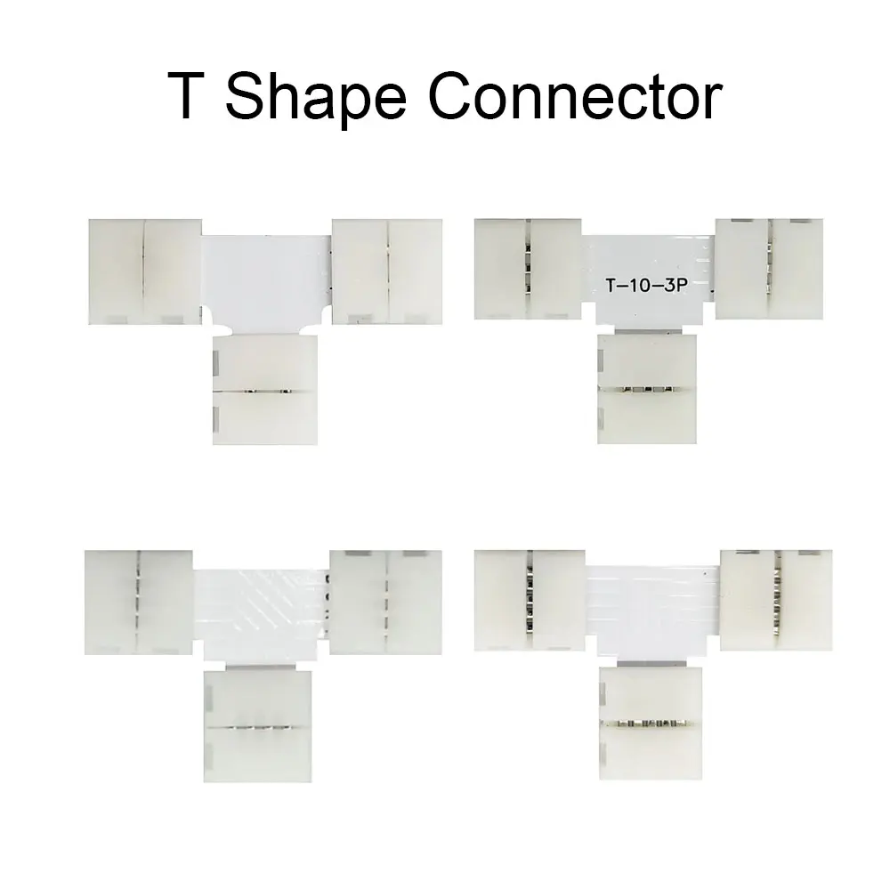 LED Connector 2PIN 3PIN 4PIN 5PIN Solderless L/T/X Shape Corner Connector,For 10mm WS2811 WS2812 2835 5050 RGB SK6812 RGBW Strip