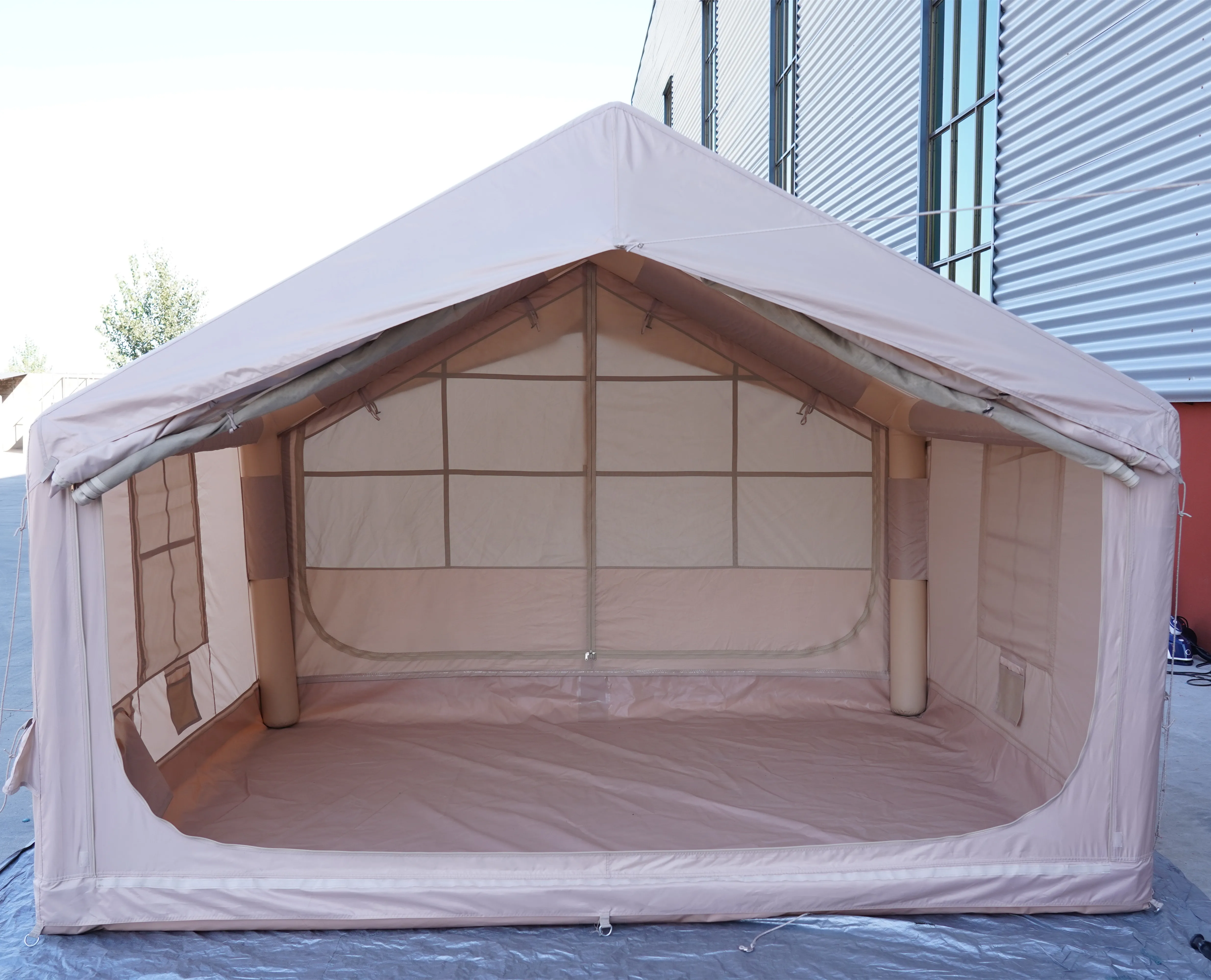 

4 Season Customized Outdoor Oxford Weatherproof Portable One Bedroom Camping Inflatable Tent Quick Automatic Opening 2-4 People