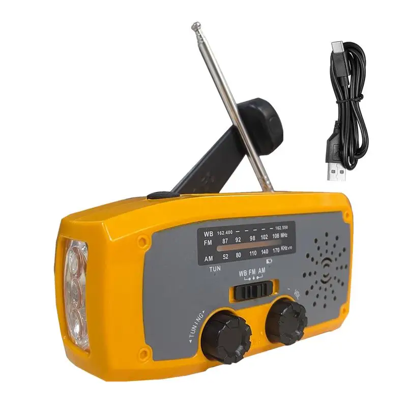 Wind Up Radio Portable Radio Battery Powered Radio Crank Radios Hand Crank Flashlight Weather Radio For Outages Adventures