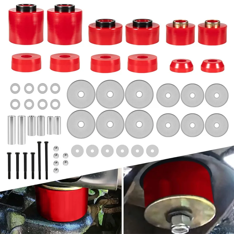 Body Cab Mount Bushings Kit For Ford F150 F250 F350 2WD 4WD 1980-1998 Body Cab Mounts/Steel Sleeves/Hardware Polyurethane