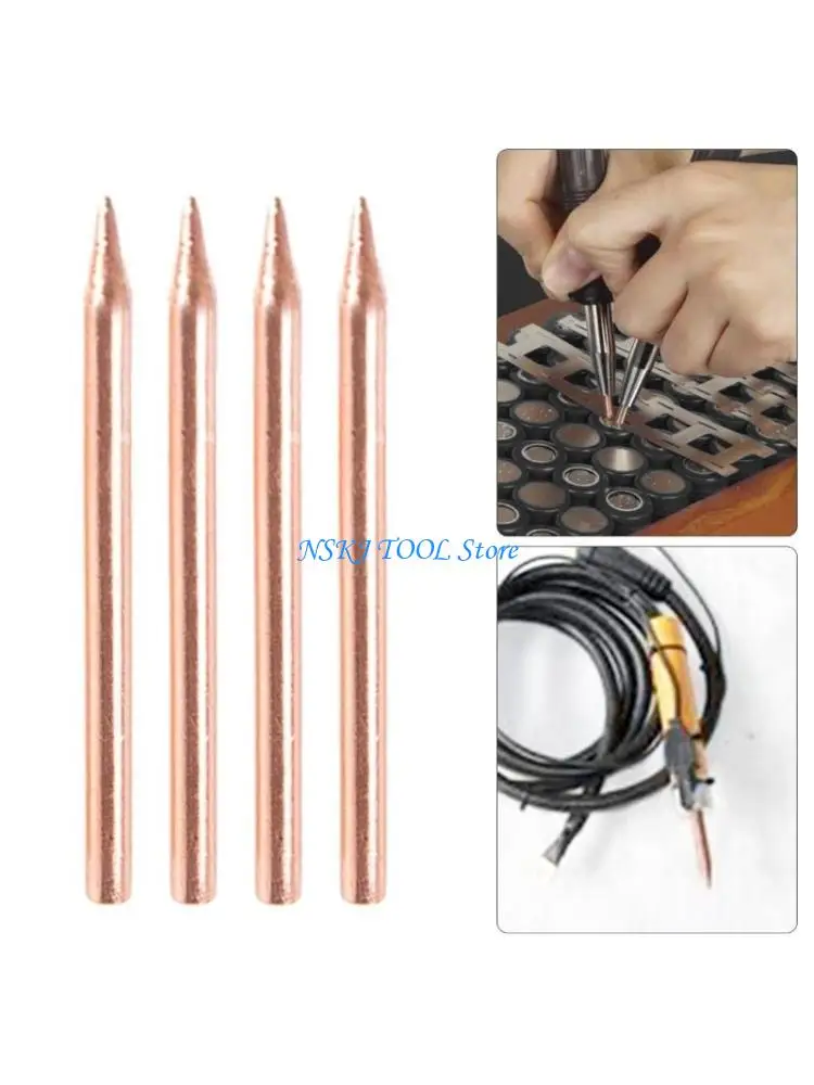 

L8RC 18650 Spots Welder Electrode Tip 50mm Copper Needle for Battery Assembly High Detailed Projects Battery Production 2Pair