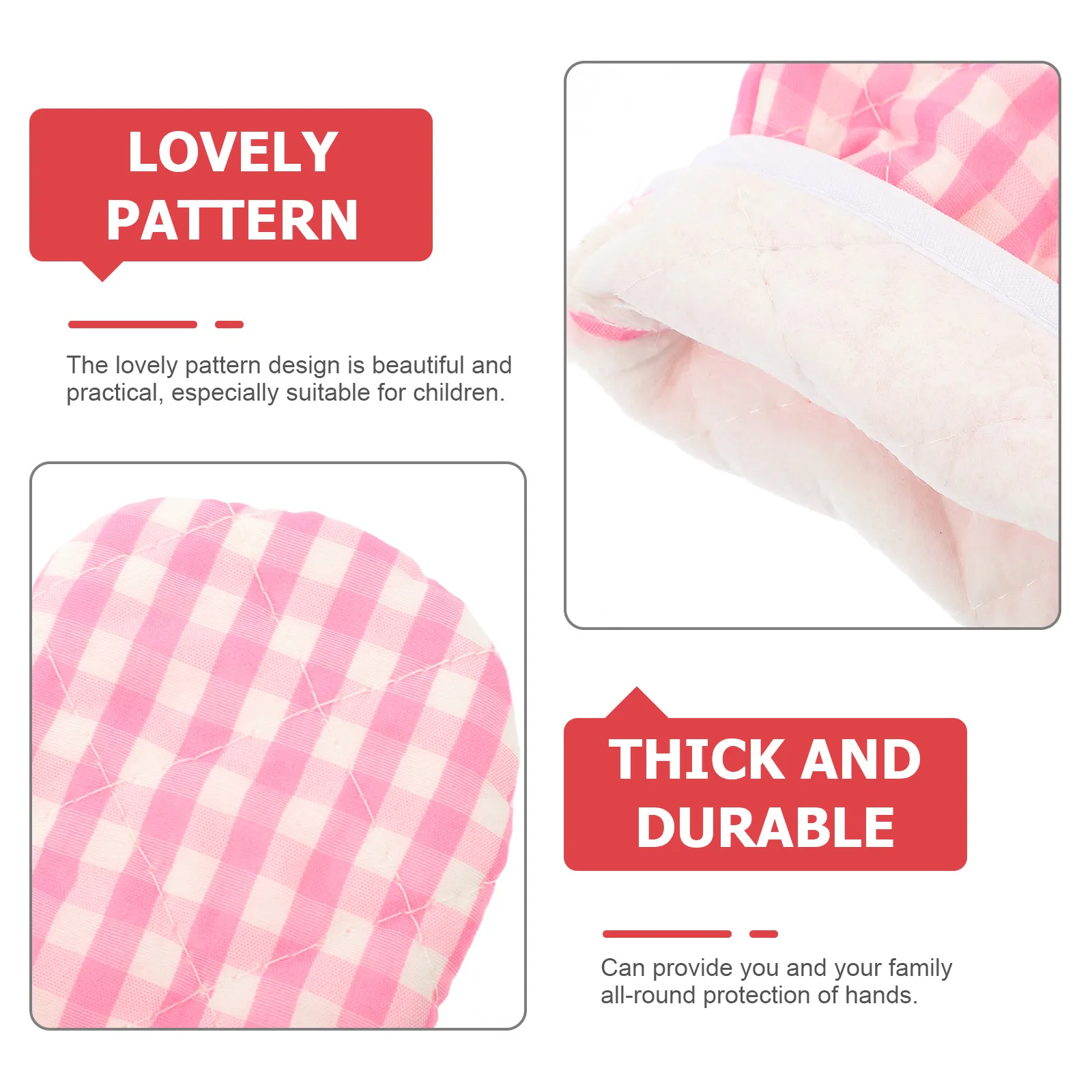 

4 Pcs Insulation Gloves Solid Finger Oven Mitts Toddler Microwave Fireproof Polyester Steam Resistant