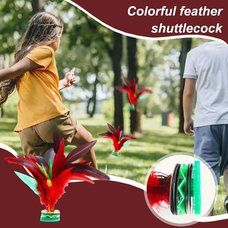 

Chinese Jianzi Hand Made Chicken Feather Shuttlecock Portable Foot Kick Handwheel Feather Shuttlecock Outdoor Toy Game