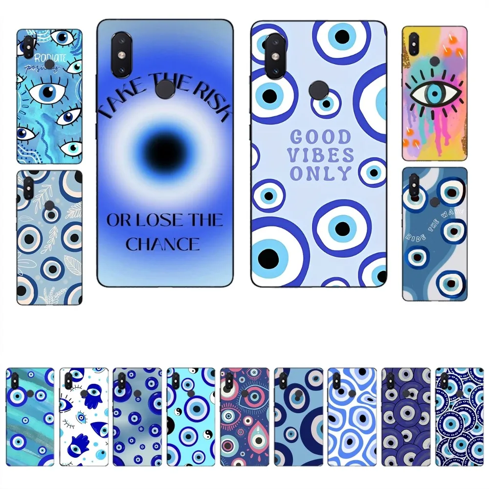 Blue Lucky Eyes Phone Case For Xiaomi Mi 5X 8 9 10 11 12 lite pro 10T PocoX3pro PocoM3 Note 10 pro lite