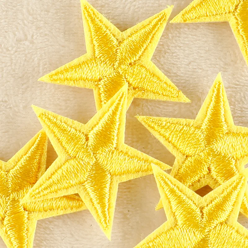 10Pcs Yellow Star Patches for Clothing, Hats & Shoes - Embroidered Patch Badge - Iron On Applique for Embellishment