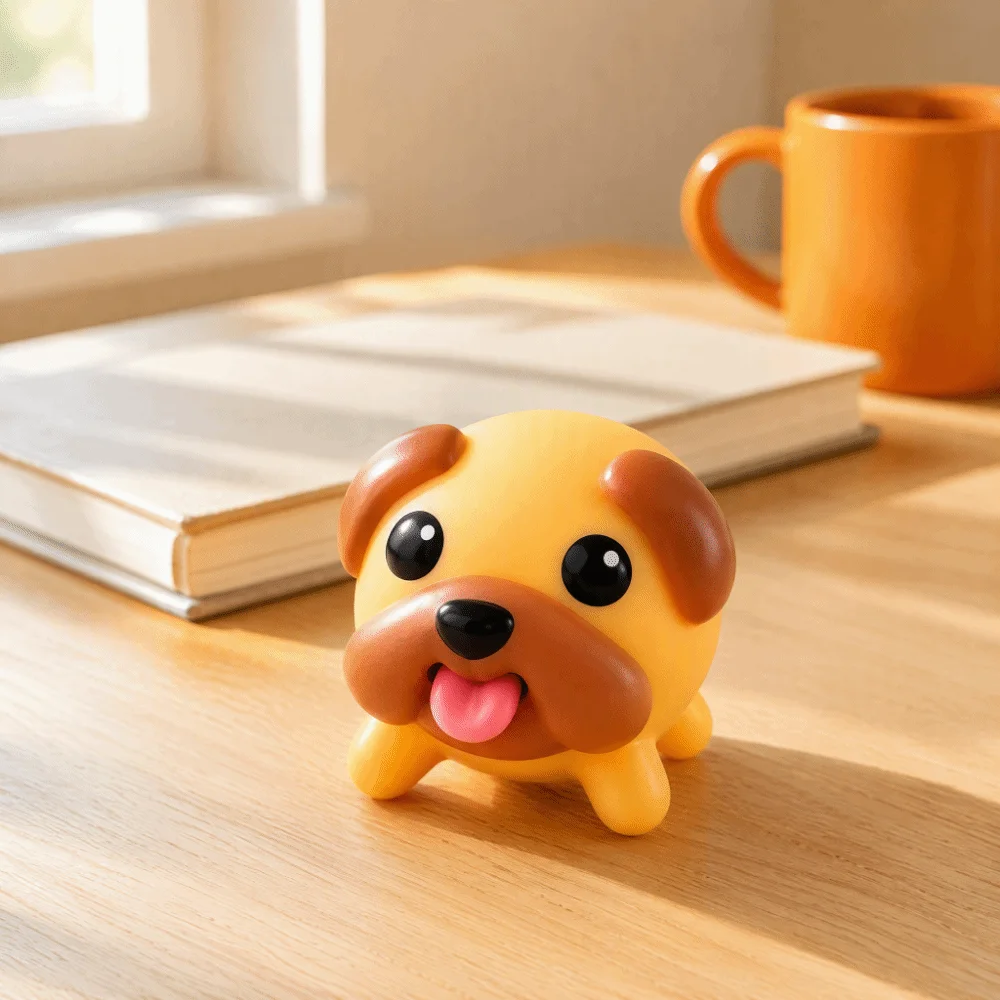 Vinyl Material Puppy Ornament Out its Tongue Lovely Style Puppy Vinyl Ornament Creative Design Peculiar Look Pendant Decoration