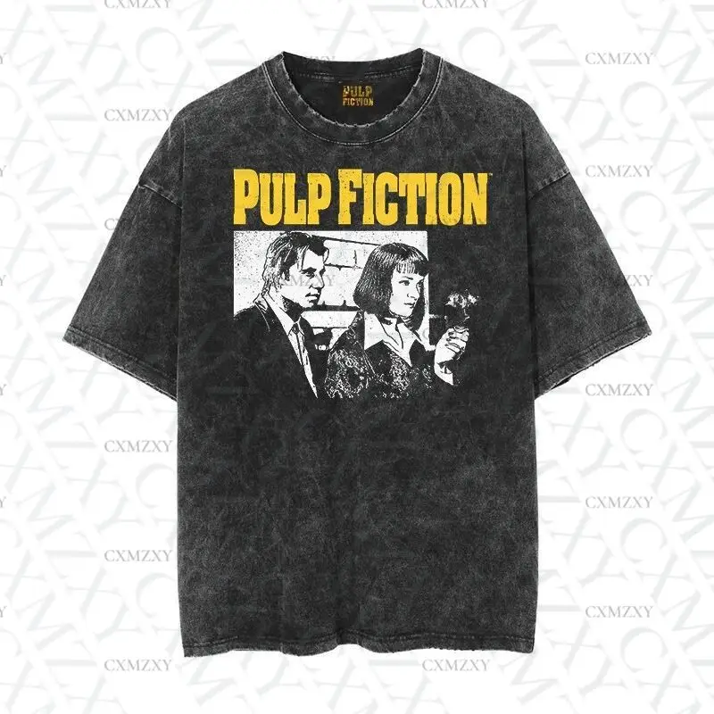 

PULP FICTION Movie Print Old Washed Retro Trend High Street Short Sleeve T-Shirt