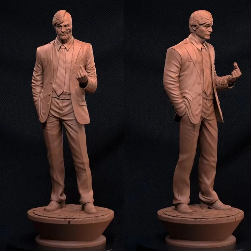 

1/24 75 мм 1/18 100 мм наборы моделей из смолы, фигурка человека с двумя лицами, скульптура, неокрашенная, без цвета, RW-822