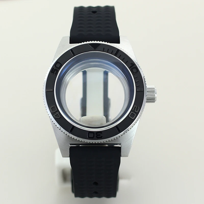 

40mm Watch Case Rubber Strap Sapphire Glass Water Resistant For NH36 NH35 Mod 62MAS NH34 NH70 Movement Watch Repair Tools Parts