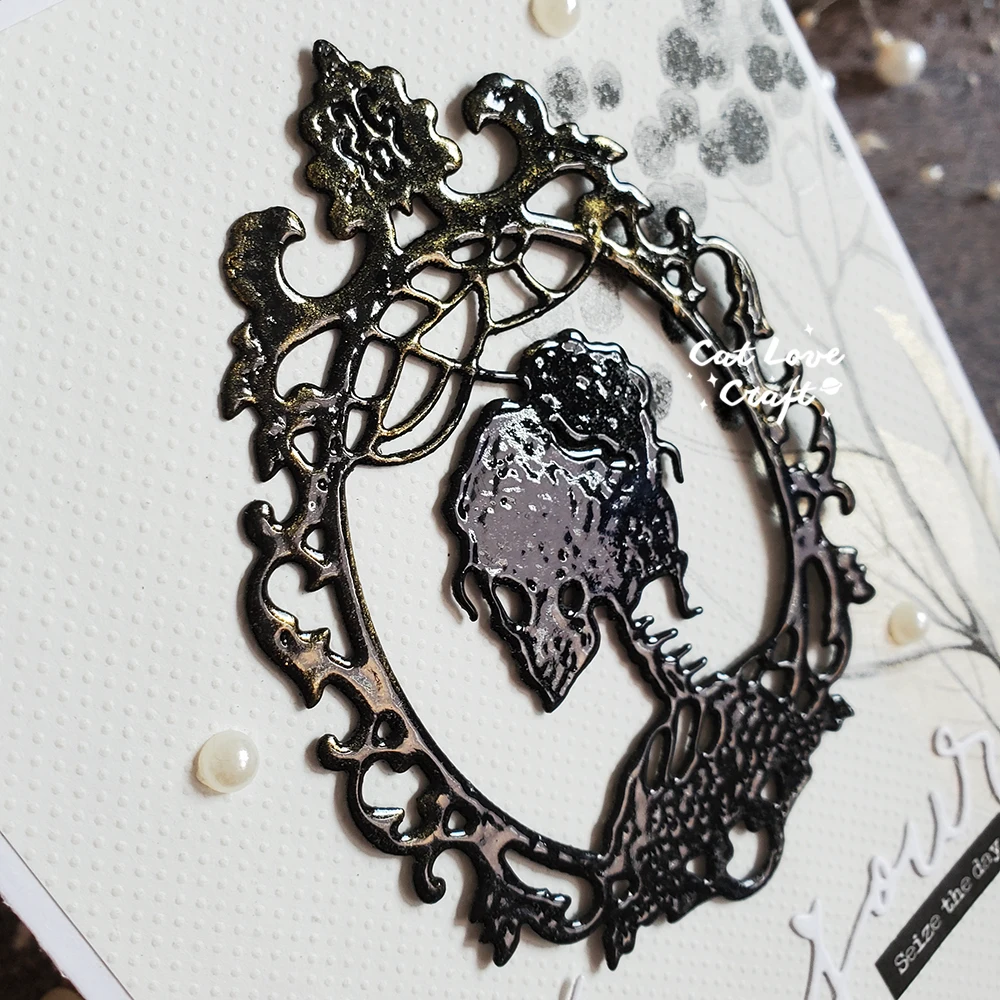 Catlove Halloween Skull Frame Metal Cutting Dies Scrapbooking Mold Stencil Die Cuts Card Making DIY Craft Embossing New Dies For view 5