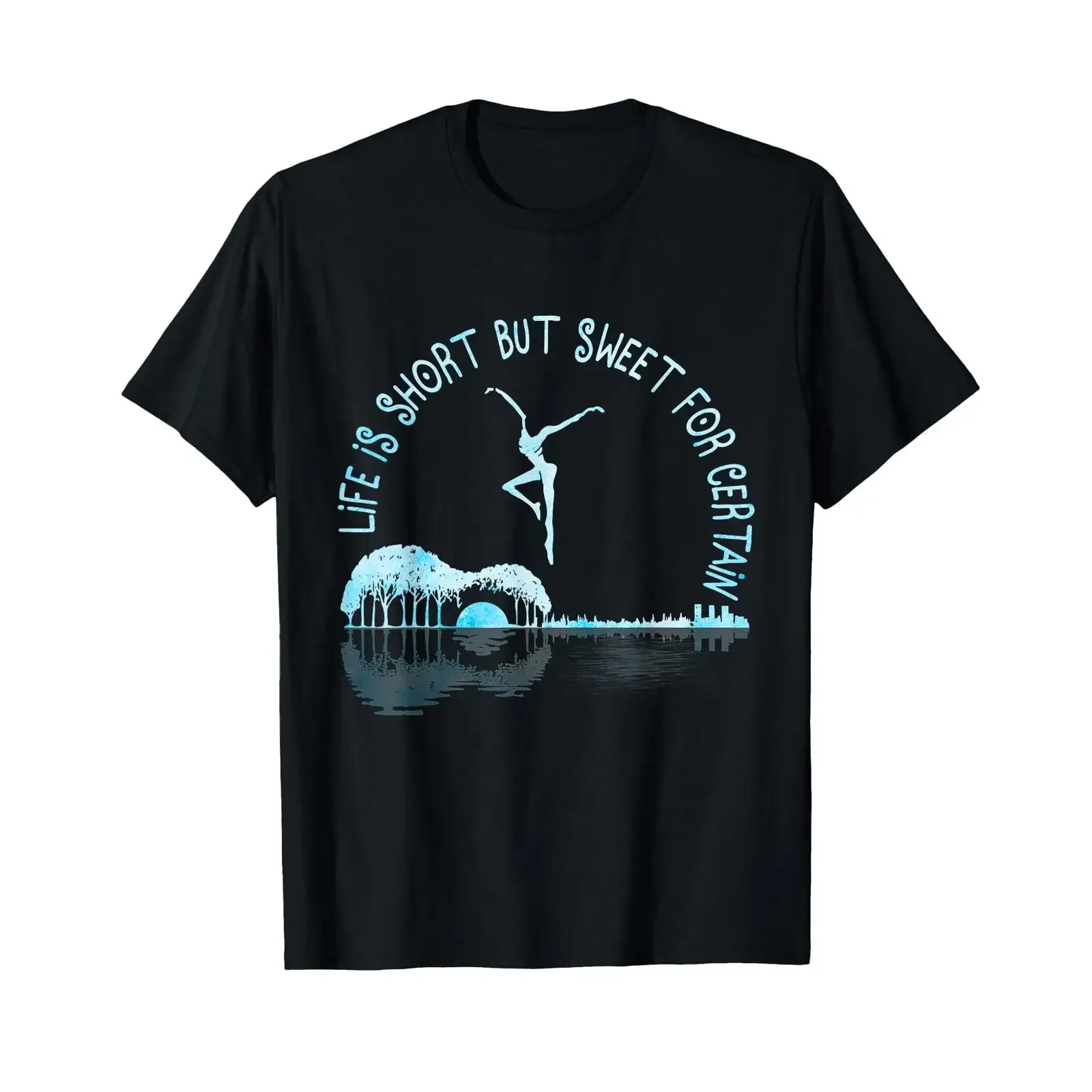 Music Lover Life is Short But Sweet for Certain Guitar T Shirt vintage Washed streetwear designer clothes Slightly Casual homme