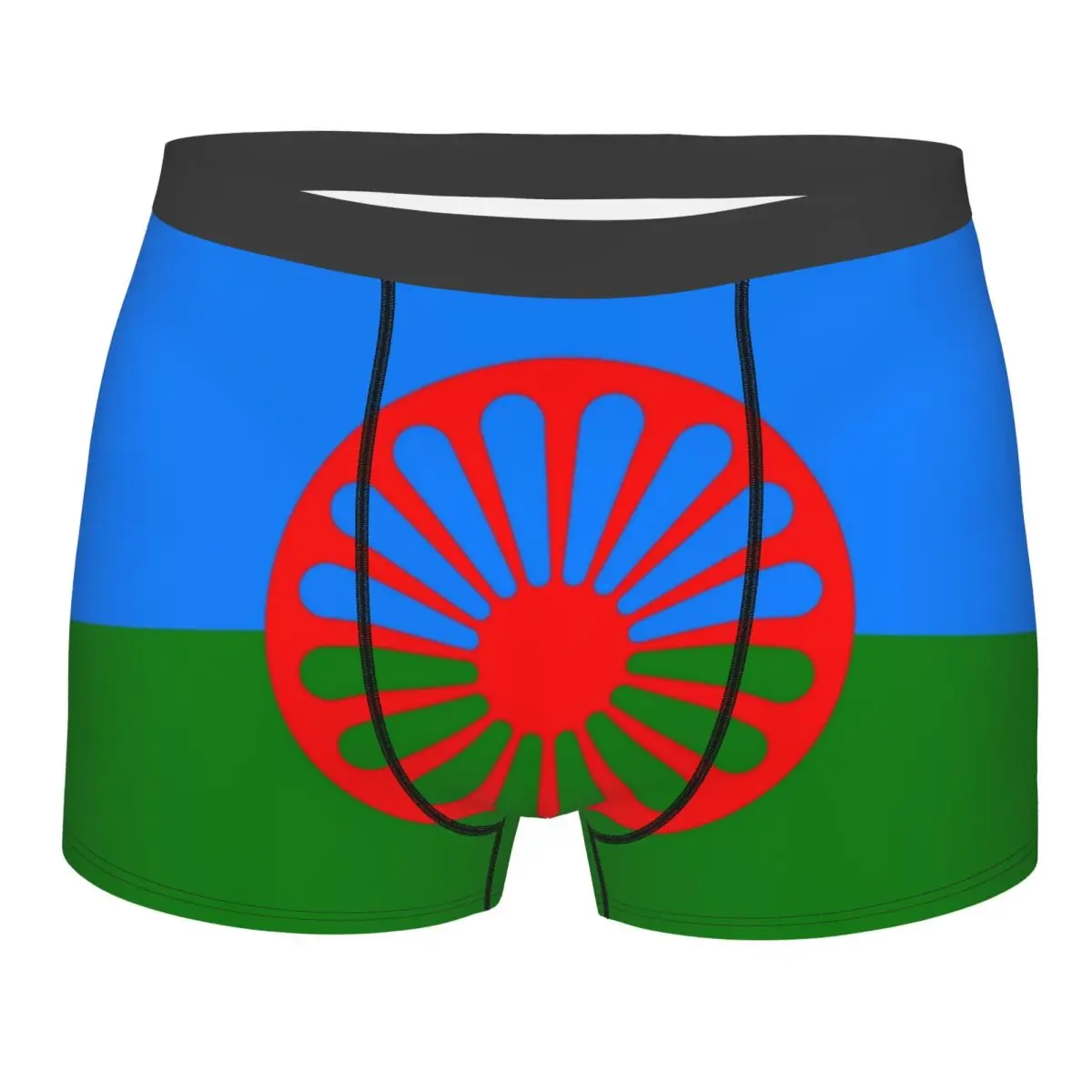 Custom Male Cool Gypsy Romani Peoples Flag Underwear Boxer Briefs Men Soft Shorts Underpants