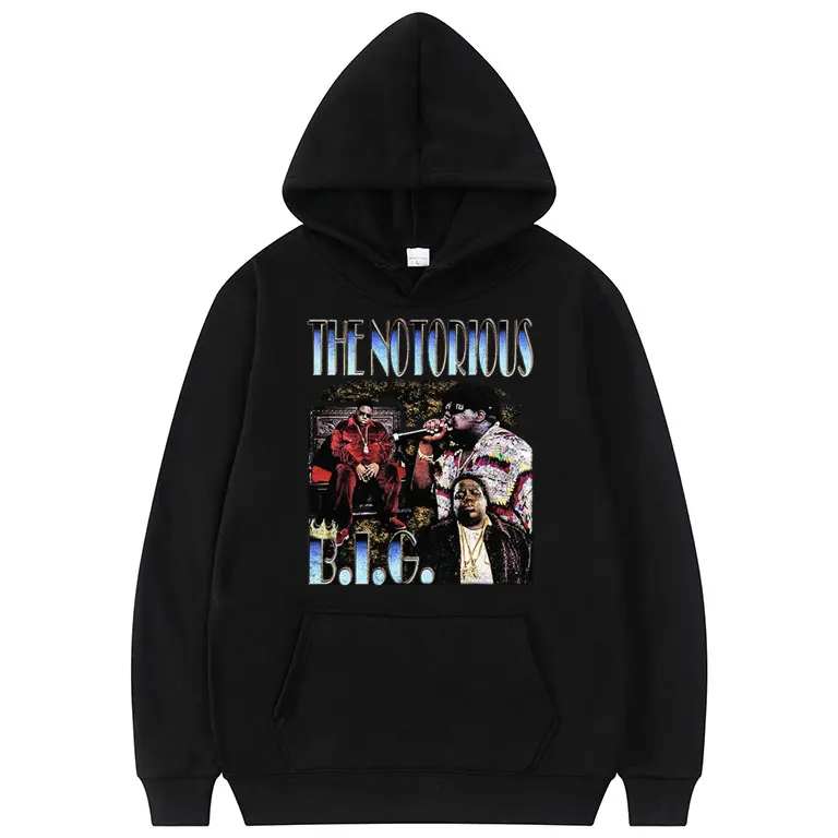 

Classic Vintage The Notorious Big Hip Hop Oversized Hoodie Hipster Men Women Rap Harajuku Print Hoodies Fashion Male Sweatshirts