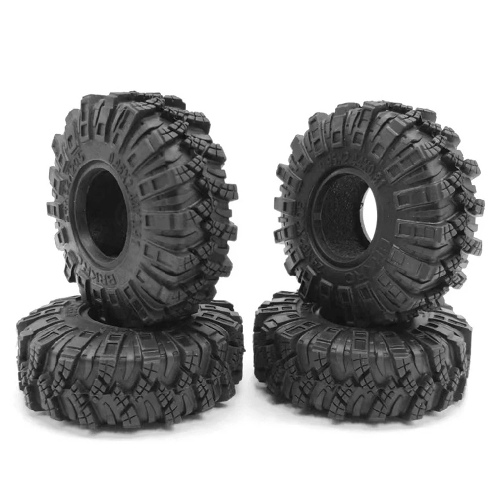 4PCS 62mm 1.0 Inch Wheel Tires Soft Mud Terrain Rubber Tyres for 1/24 RC Crawler Car Axial SCX24 Gladiator Bronco