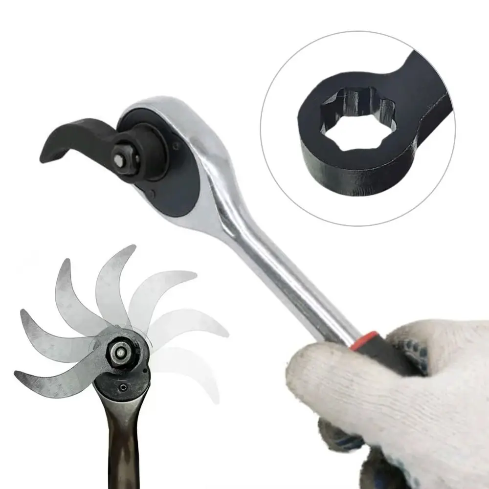Adjustable Angle Head Crowbar Adapter Head Tools Heavy-Duty Crowbar Fits 3/8" Ratchet Head Drop Forged Steel Pry Bar image 2