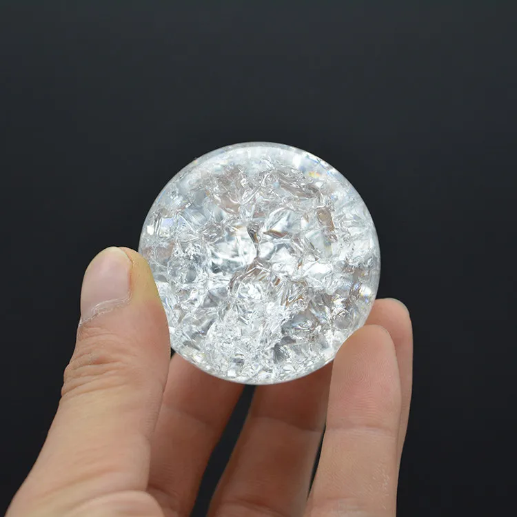 30/40/50mm Clear Glass Crystal Ball K9 Deck Figurines Home Decor Solid Ice Crack Fountain Balls Photography Accessories