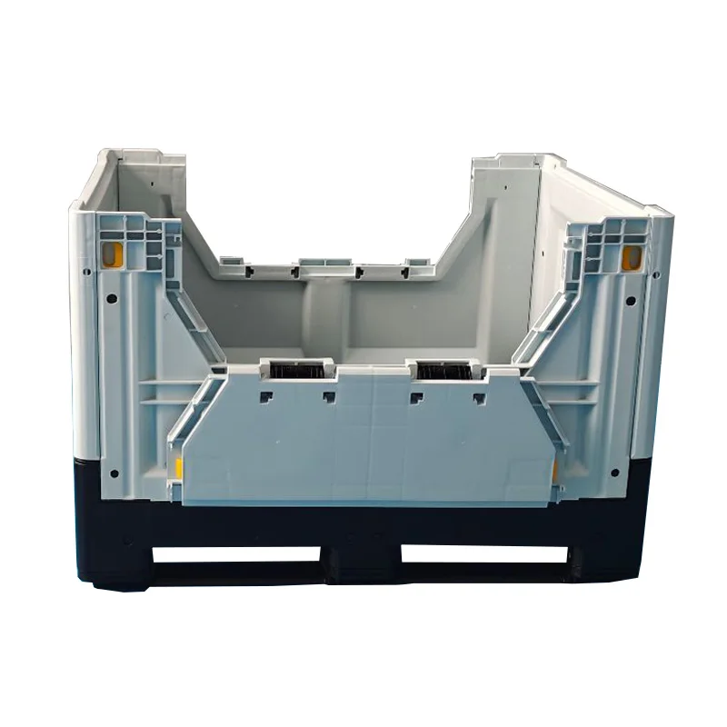 Heavy-duty foldable plastic pallet boxes for transporting industrial parts