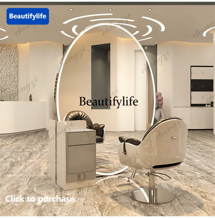 A68New model, barber shop mirror table, barber shop, hair salon special, hair cutting single and double-sided floor mirror
