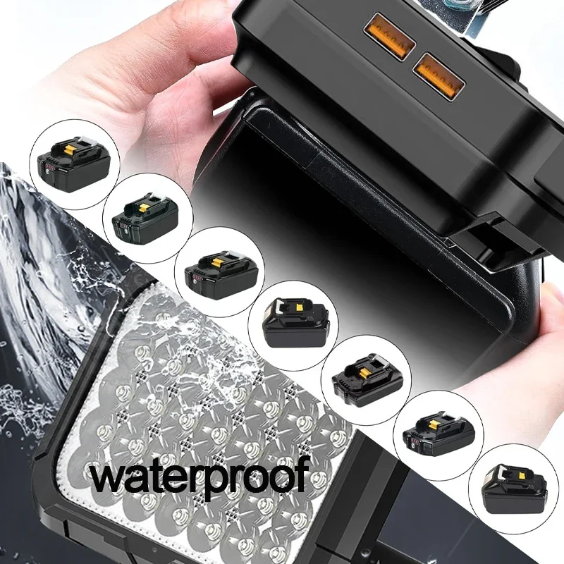 Carry Handles Work Light for Makita 18V Battery  Portable LED Lamp Cordless floodlight with USB  Charging Port