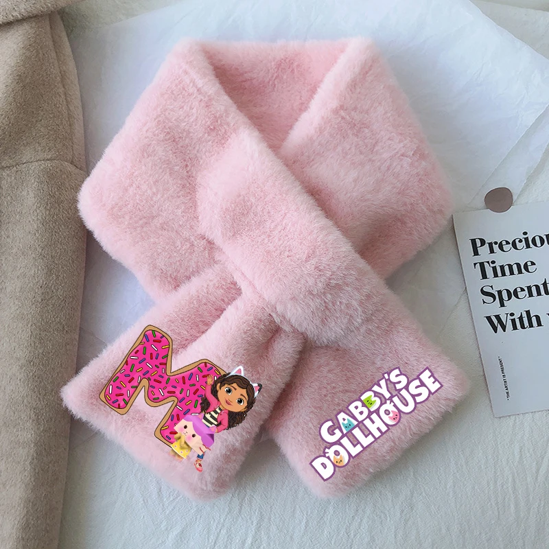Gabby Dollhouses peluche écharpe filles nouveau Anime lettre A-Z foulard enfants hiver silencieux extérieur chaud Bandelet enfants cadeau