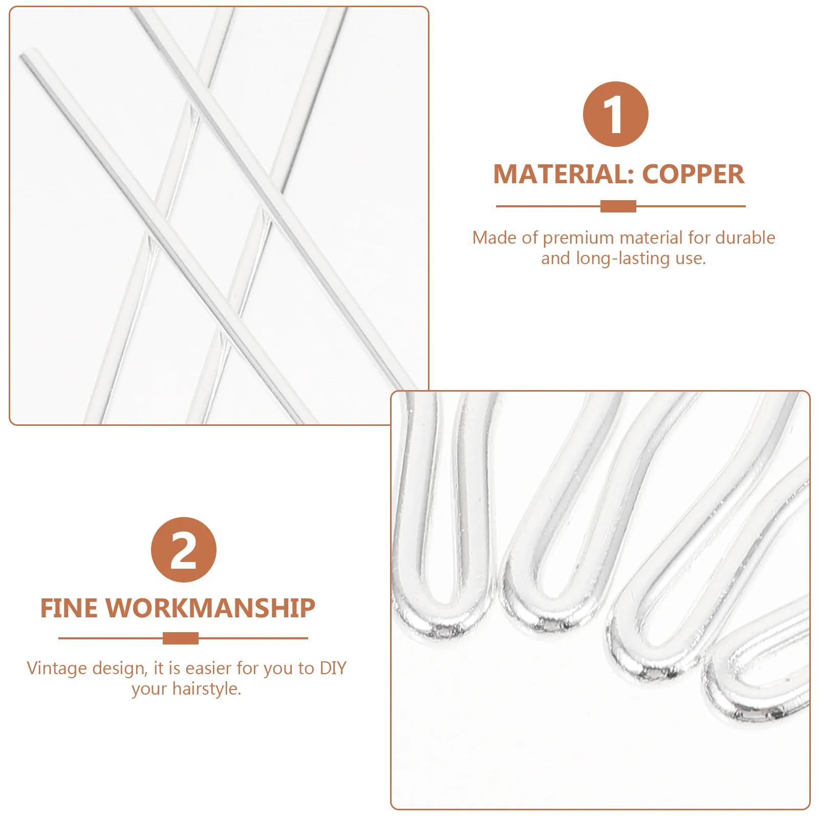 

5Pcs Durable Hair Pin Vintage Headdress Decor Easy to DIY Your Hairstyle for Casual Party and Celebration Use