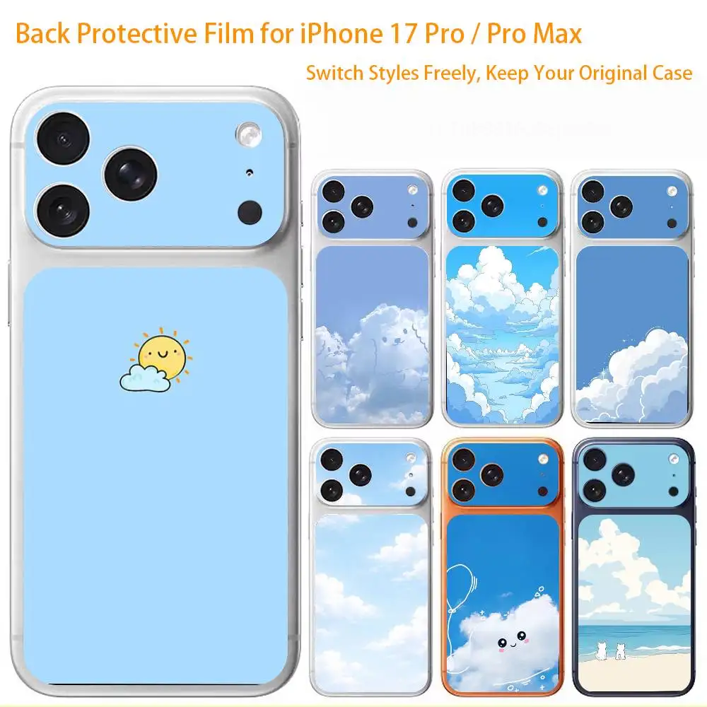 

Simple little white cloud 3D Full Body Skin Decal for iPhone 17/Pro Max/Air, Color Rear Protective Sticker
