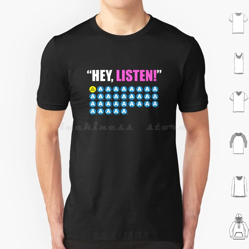 Hey , Listen! T Shirt Cotton Men Women DIY Print 90s Link Geek Game Retro Ocarina Gaming Video Game Gamer Legend Of Nerd