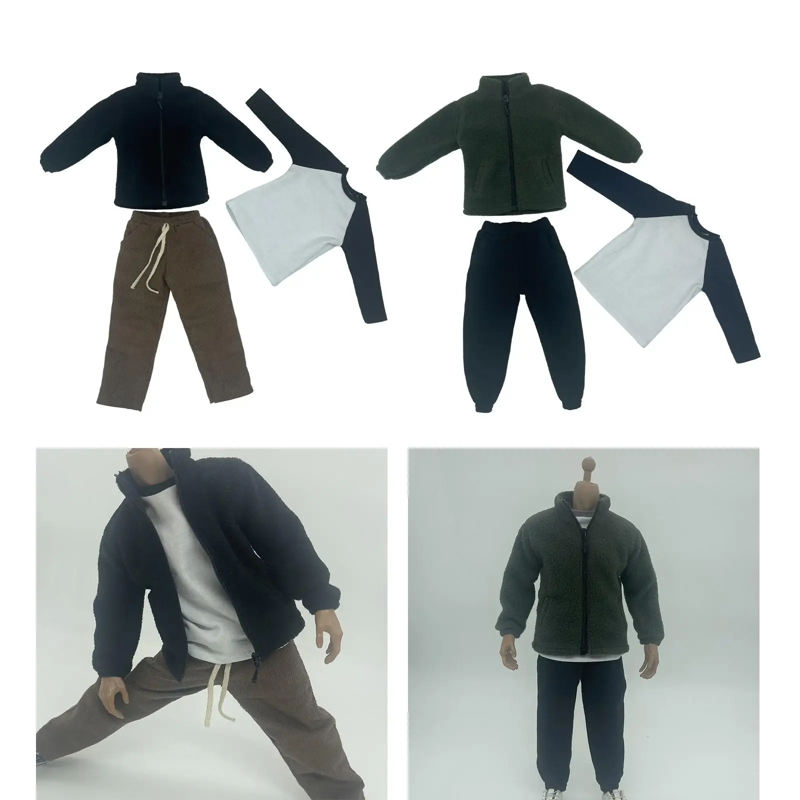 سترة صوفية بمقياس 3 × 1/6 وسراويل تي شيرت لشخصيات الحركة الذكور مقاس 12 بوصة
